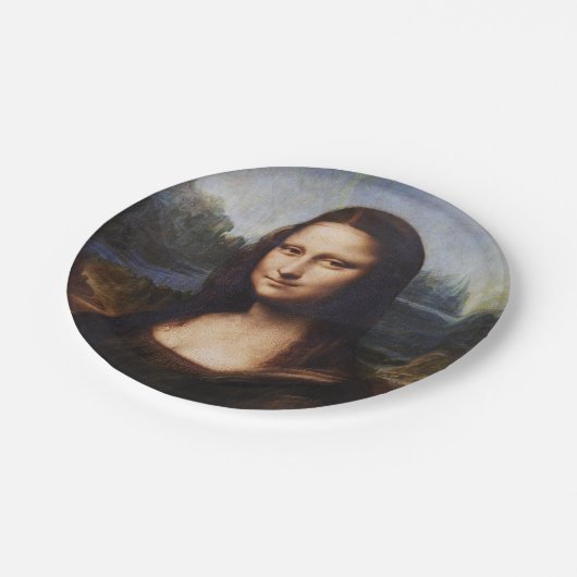 Mona Lisa en Leonardo da Vinci/ Italië Papieren Bordje (Gekanteld)