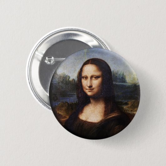 Mona Lisa en Leonardo da Vinci/ Italië Ronde Button 5,7 Cm (Voorkant /achterkant)