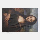 Mona Lisa en Leonardo da Vinci/ Italië Theedoek (Horizontaal)