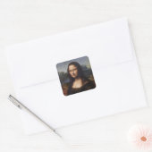 Mona Lisa en Leonardo da Vinci/ Italië Vierkante Sticker (Envelop)