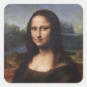 Mona Lisa en Leonardo da Vinci/ Italië Vierkante Sticker