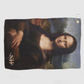 Mona Lisa en monogrammed Golf/Leonardo da Vinci Golfhanddoek (Horizontaal)