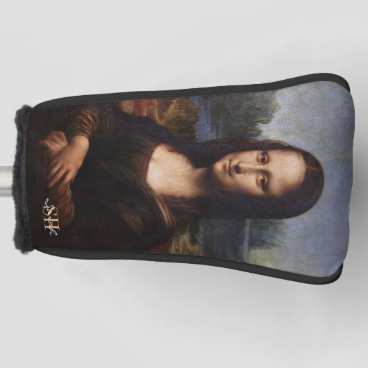 Mona Lisa en monogrammed Golf/Leonardo da Vinci Golfheadcover (Voorkant)