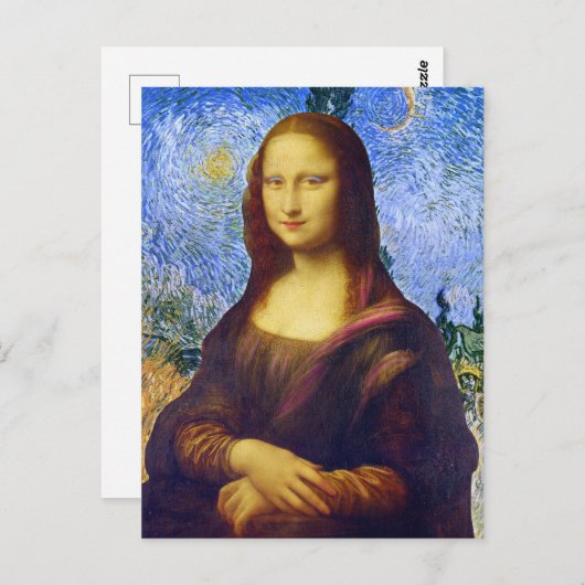 Mona Lisa en Van Gogh Briefkaart (Voorkant / Achterkant)