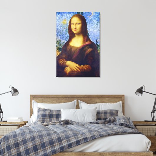 Mona Lisa en Van Gogh Canvas Afdruk (Insitu (Slaapkamer))