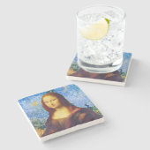 Mona Lisa en Van Gogh Stenen Onderzetter (Zijkant)