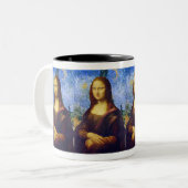 Mona Lisa en Van Gogh Tweekleurige Koffiemok (Voorkant links)