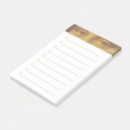 Mona Lisa Eyes & Monogram Lined Post-it® Notes (Schuin)