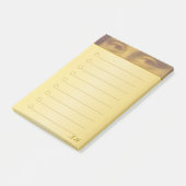 Mona Lisa Eyes & Monogram op gouden gloed Post-it® Notes (Schuin)