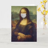 MONA LISA FACE MASK WENSKAART, GEWOON VOOR VUN KAART (Gele Bloem)