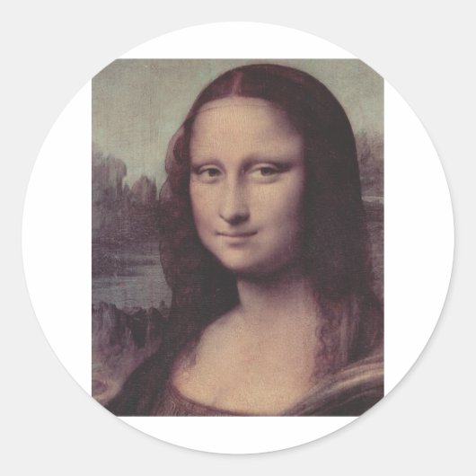 Mona Lisa Face Ronde Sticker (Voorkant)