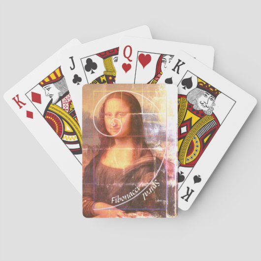 Mona Lisa Fibonacci Spiral Aangepaste tekst Pokerkaarten (Achterkant)