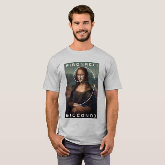 Mona Lisa Fibonacci Spiral Gold Ratio Aangepaste t T-shirt (Voorkant volledig)