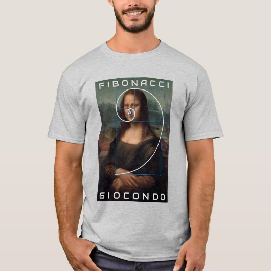 Mona Lisa Fibonacci Spiral Gold Ratio Aangepaste t T-shirt (Voorkant)