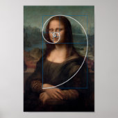 Mona Lisa Fibonacci Spiral Gold Ratio Poster (Voorkant)