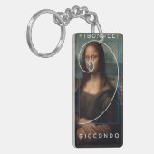Mona Lisa Fibonacci Spiral Gold Ratio Sleutelhanger (Voorkant Links)