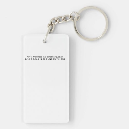 Mona Lisa Fibonacci Spiral Gold Ratio Sleutelhanger (achterkant)