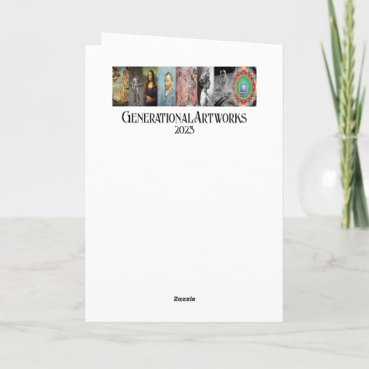 Mona Lisa Folded Holiday Kaart (Achterkant)