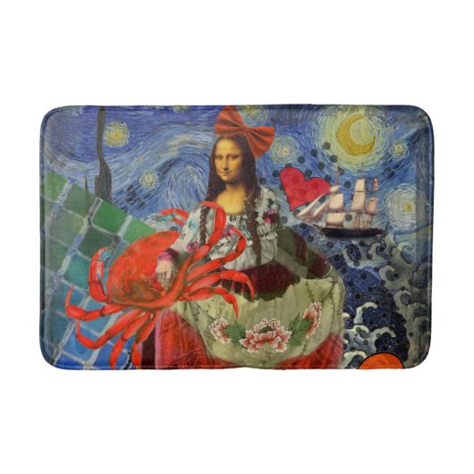 Mona Lisa Fun Zodiac Whimsical Badmat (Voorkant)