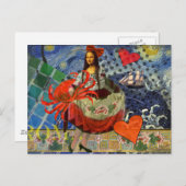 Mona Lisa Fun Zodiac Whimsical Briefkaart (Voorkant / Achterkant)