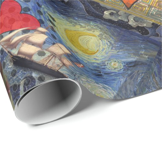 Mona Lisa Fun Zodiac Whimsical Cadeaupapier (Rol Hoek)