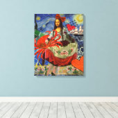 Mona Lisa Fun Zodiac Whimsical Canvas Afdruk (Insitu (Houten vloer))