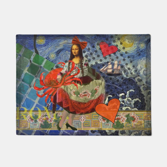 Mona Lisa Fun Zodiac Whimsical Deurmat (Voorkant)