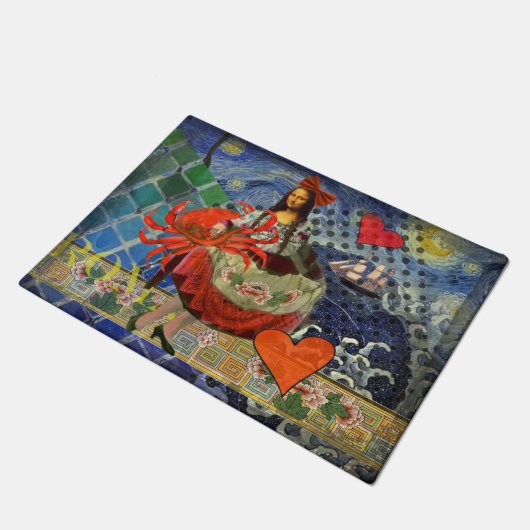 Mona Lisa Fun Zodiac Whimsical Deurmat (Schuin)