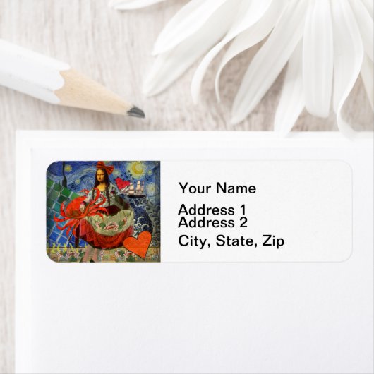 Mona Lisa Fun Zodiac Whimsical Etiket (Insitu)