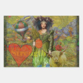 Mona Lisa Fun Zodiac Whimsical Inpakpapier Vel (Voorkant 2)