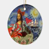 Mona Lisa Fun Zodiac Whimsical Keramisch Ornament (Links)