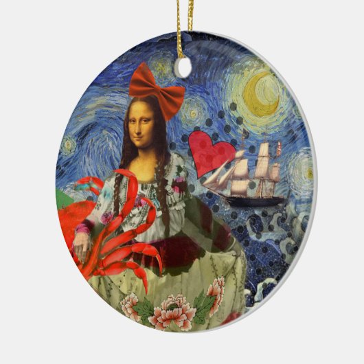 Mona Lisa Fun Zodiac Whimsical Keramisch Ornament (Links)