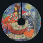 Mona Lisa Fun Zodiac Whimsical Kerstboom Rok<br><div class="desc">Dit is gewoon een beetje plezier met de Mona Lisa - we zijn heel creatief geweest. De prachtige Mona Lisa is gekleed in een ouderwetse rode jurk en naar het strand gestuurd om een echt grote krab te vinden, een Cancer Zodiac collage! Allemaal klaar om te dansen met haar krab!...</div>