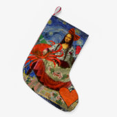 Mona Lisa Fun Zodiac Whimsical Kleine Kerstsok (Voorkant (Hangend))