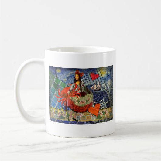 Mona Lisa Fun Zodiac Whimsical Koffiemok (Links)