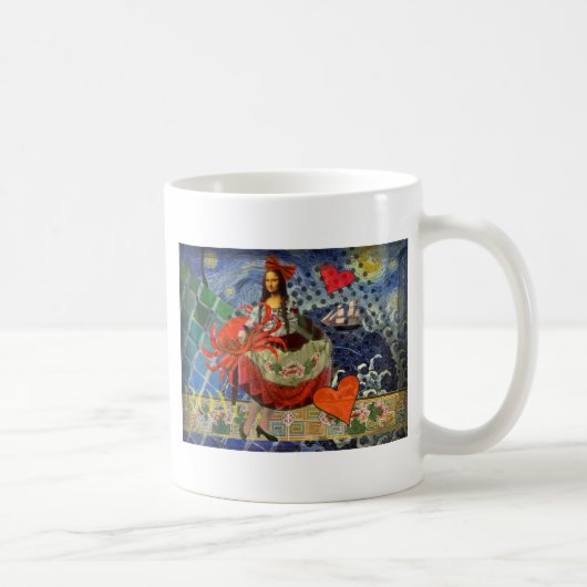 Mona Lisa Fun Zodiac Whimsical Koffiemok (Rechts)