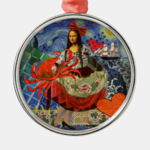 Mona Lisa Fun Zodiac Whimsical Metalen Ornament