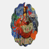 Mona Lisa Fun Zodiac Whimsical Ornament Kaart (Rechts)