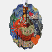 Mona Lisa Fun Zodiac Whimsical Ornament Kaart (Links)