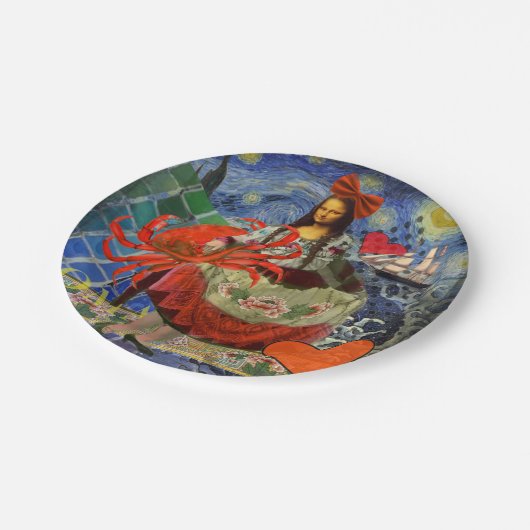 Mona Lisa Fun Zodiac Whimsical Papieren Bordje (Gekanteld)