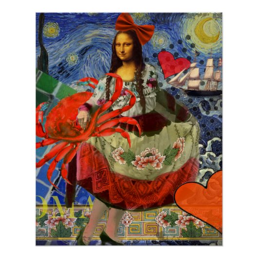 Mona Lisa Fun Zodiac Whimsical Perfect Poster (Voorkant)