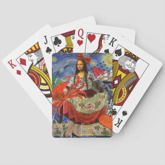 Mona Lisa Fun Zodiac Whimsical Pokerkaarten (Achterkant)