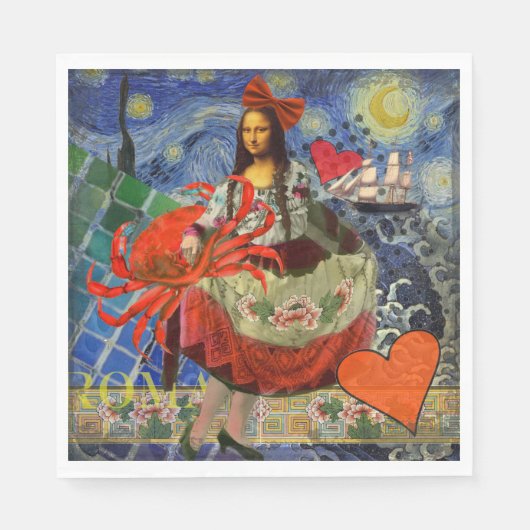 Mona Lisa Fun Zodiac Whimsical Servet (Voorkant)