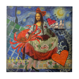 Mona Lisa Fun Zodiac Whimsical Tegeltje