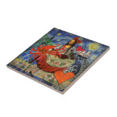 Mona Lisa Fun Zodiac Whimsical Tegeltje (Zijkant)