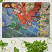 Mona Lisa Fun Zodiac Whimsical Theedoek (Gevouwen)