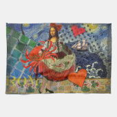Mona Lisa Fun Zodiac Whimsical Theedoek (Horizontaal)