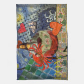 Mona Lisa Fun Zodiac Whimsical Theedoek (Verticaal)