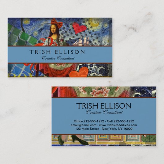 Mona Lisa Fun Zodiac Whimsical Visitekaartje (Voorkant / Achterkant)