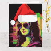MONA LISA FUNNY KERSTKAART KAART (Gele Bloem)